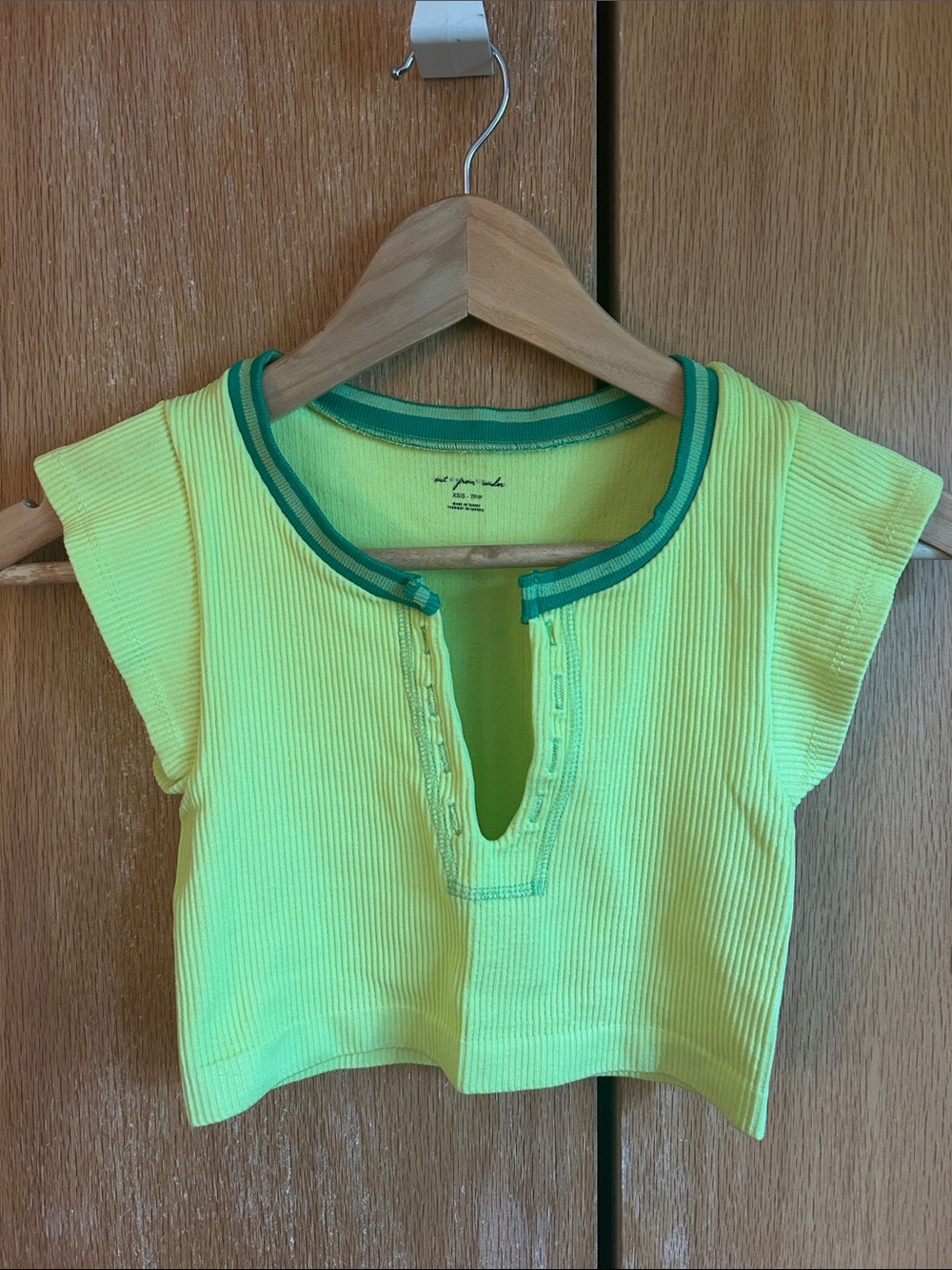 Out from under Neon Yellow Fitted Crop Top